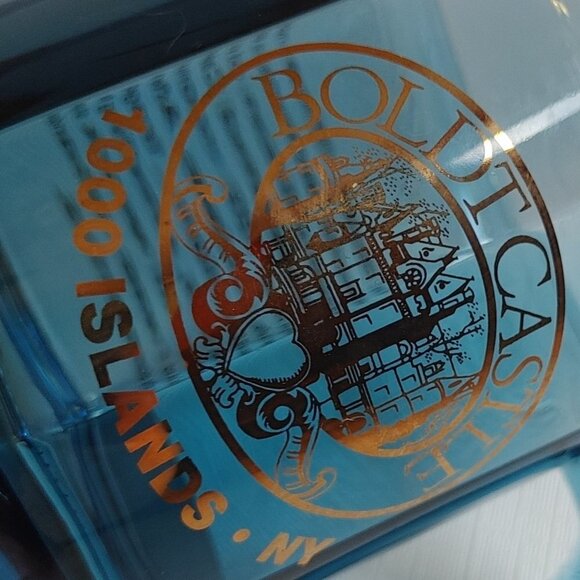 STUNNING Culver Glass BOLDT CASTLE Glass Blue Sapphire look 22k Gold - Picture 2 of 7